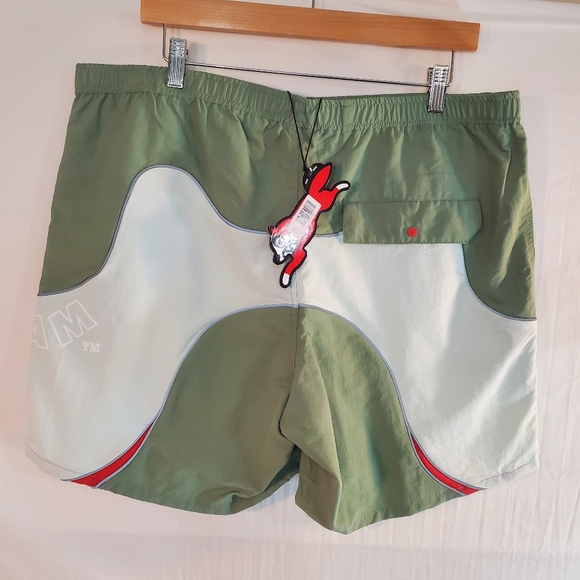 ICECREAM Men’s Size 3X Green Lime Nylon Shorts 37" Waist New with Tags - Picture 3 of 6